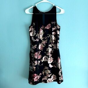 Formal midi black floral dress